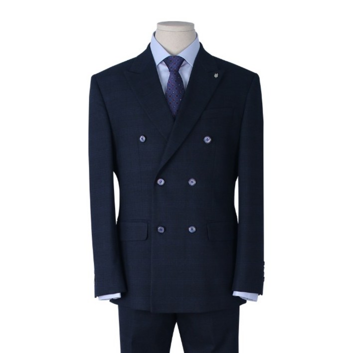TR더블 체크 네이비 정장세트 TSU314094