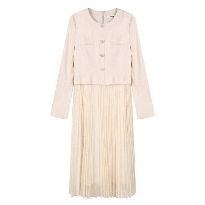 에꼴드파리 에꼴드파리드라로얄  밑단 플리츠배색 원피스RB33WOCE32A