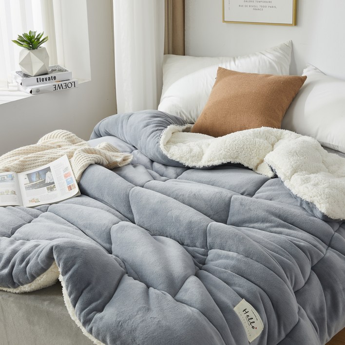 놀차 겨울용 우유 극세사양털 극세사 두꺼운 이불