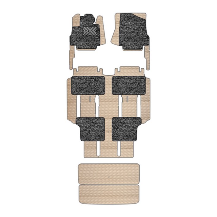 카니발 4세대 KA4 7인승7인승아웃도어 커스텀 리노 가죽매트 카매트, 코튼베이지