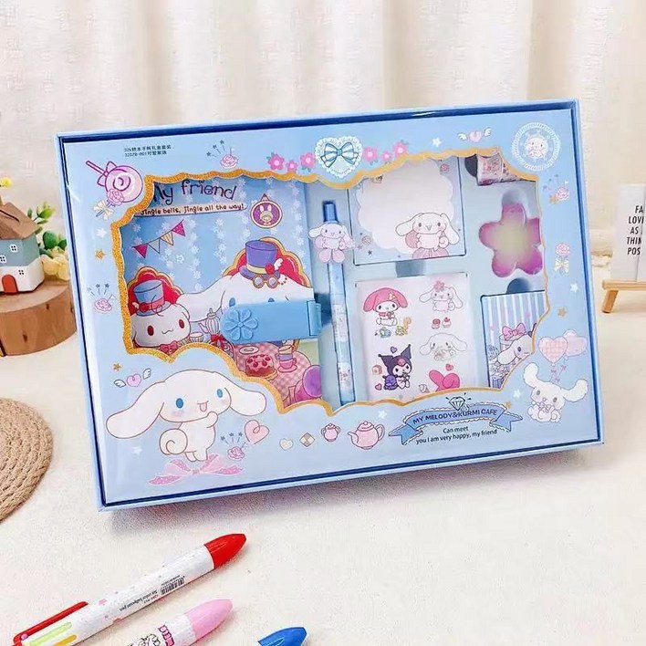 산리오 비밀번호 노트 다꾸 다이어리 꾸미기 선물세트 DIY, 시나모롤