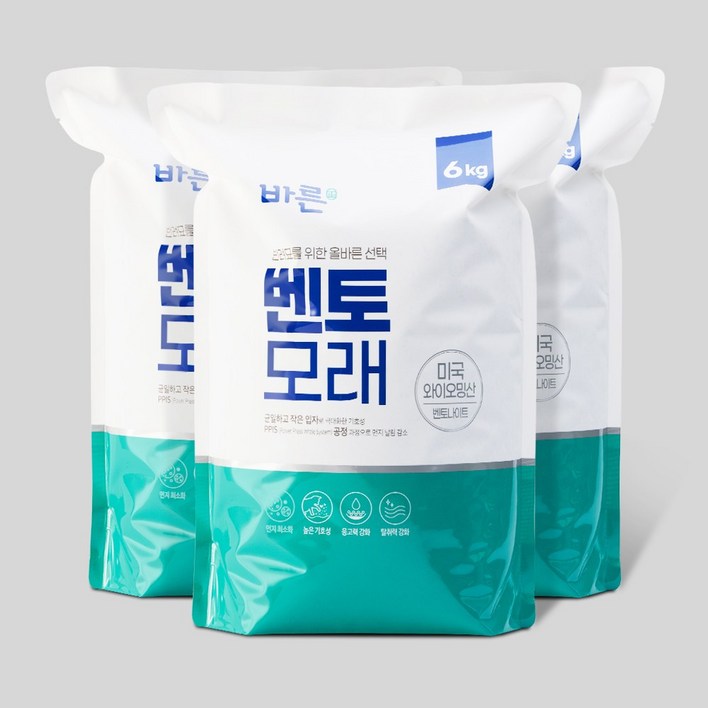 바른 벤토모래 응고형 고양이 모래 6kg 3개, 6kg, 3세트, 무향