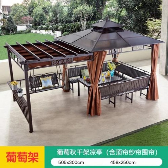 정자 조립식원두막 정원설치용 야외 파빌리온 샬레 캠핑 테라스 정원 가구 정원꾸미기 야외정원, 3)1