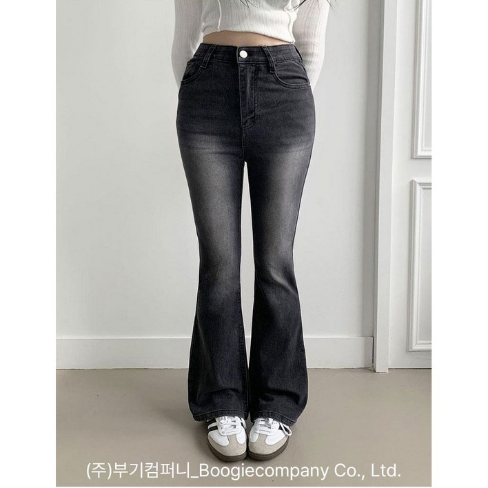 부기샵 여성 델런 히든밴딩 부츠컷 데님 팬츠