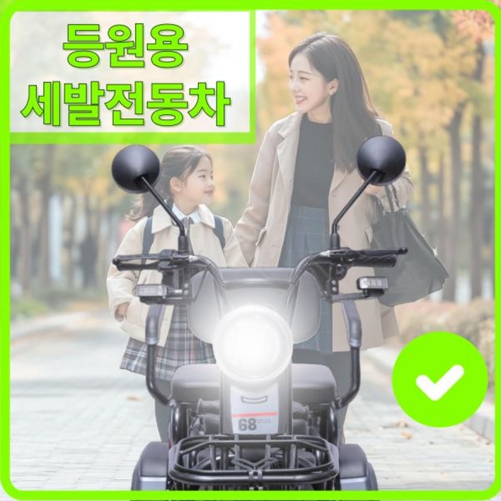 unifronts 안전한 세발전기자전거 여성 전동 자토바이 출퇴근 성인 로드 스쿠터 부릉이, 레드, 스틸