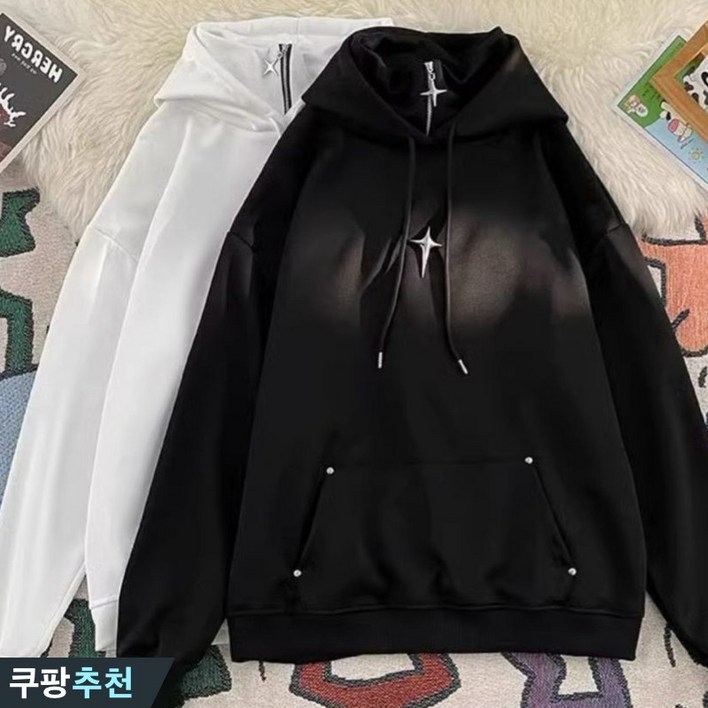 대박난 빅사이즈 남녀공용 커플 폴라 맨투맨 루즈핏 캐주얼 후드티 맨투맨 봄 가을 편한 블랙 베이직 나른한 박스 데일리 패션 커플 남녀공용맨투맨 커플후드티 인스 bf 맨투맨티