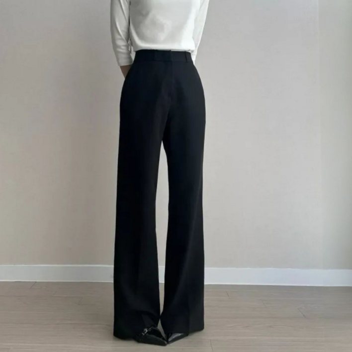 파츠 수선필요없는 숏 롱 기장선택 여성용 스트레이트 슬랙스 오피스룩 하객룩 일자바지 허리밴딩 팬츠