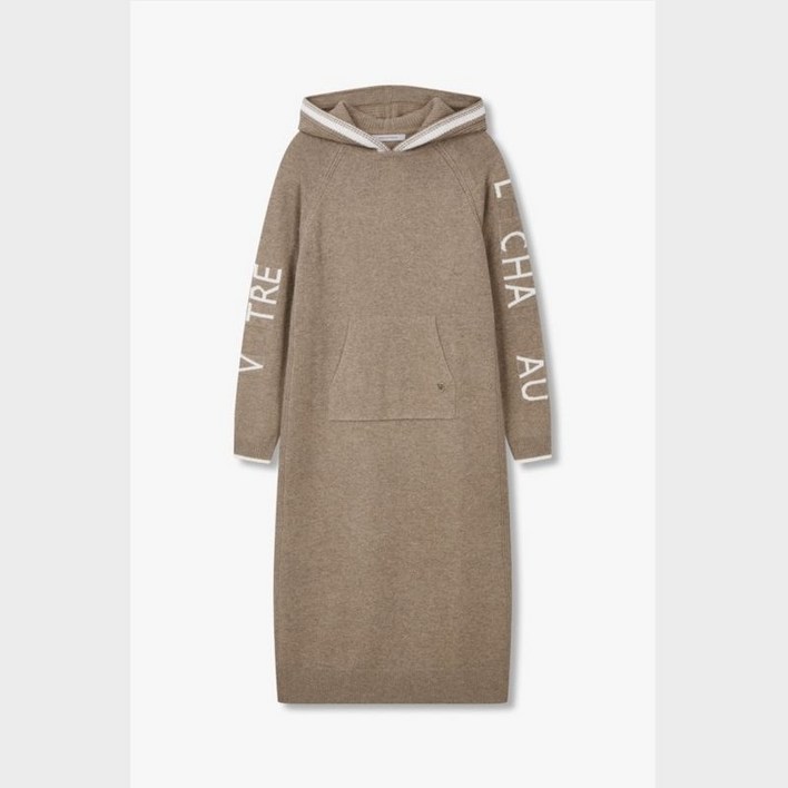 레터링 슬리브 후드 니트 원피스7154450200