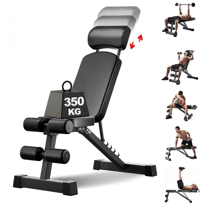 NewBoy 가정용 헬스 벤치 인클라인 벤치 각도조절 벤치 다기능 접이식 싯업 플랫 스틸 프레임 고밀도 폼 벤치프레스 덤벨 복근 운동 최대 하중 150kg 보관 용이