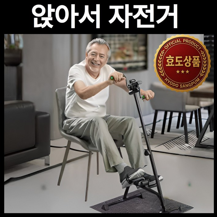 효도상품 어르신 실내 자전거 폐달기 하루10분 운동 습관, 블랙