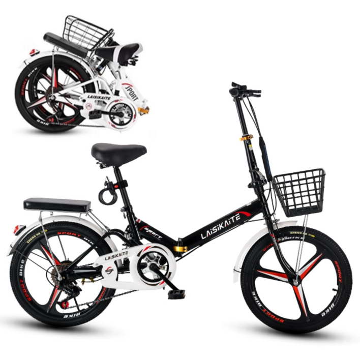 접이식 미니벨로 자전거 경량 폴딩 출퇴근, 1개, 165cm, 블랙삼각휠