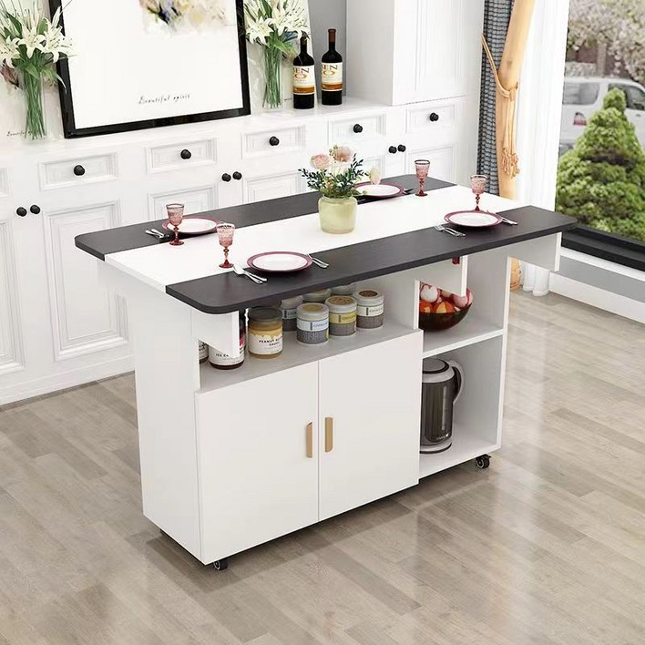 주방홈바 바테이블 다용도 수납 1인용 접이식 이동식 식탁