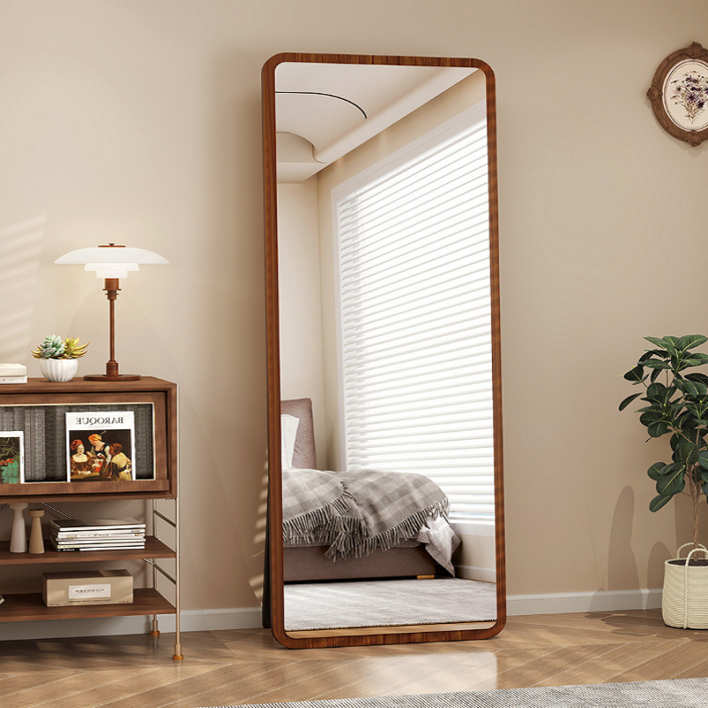 데보코 우드 스탠드 벽걸이 전신거울, 월넛