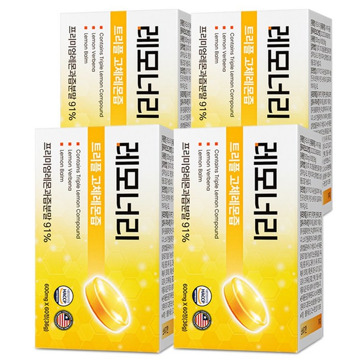 공식 고체레몬즙 레모너리, 4개, 60정