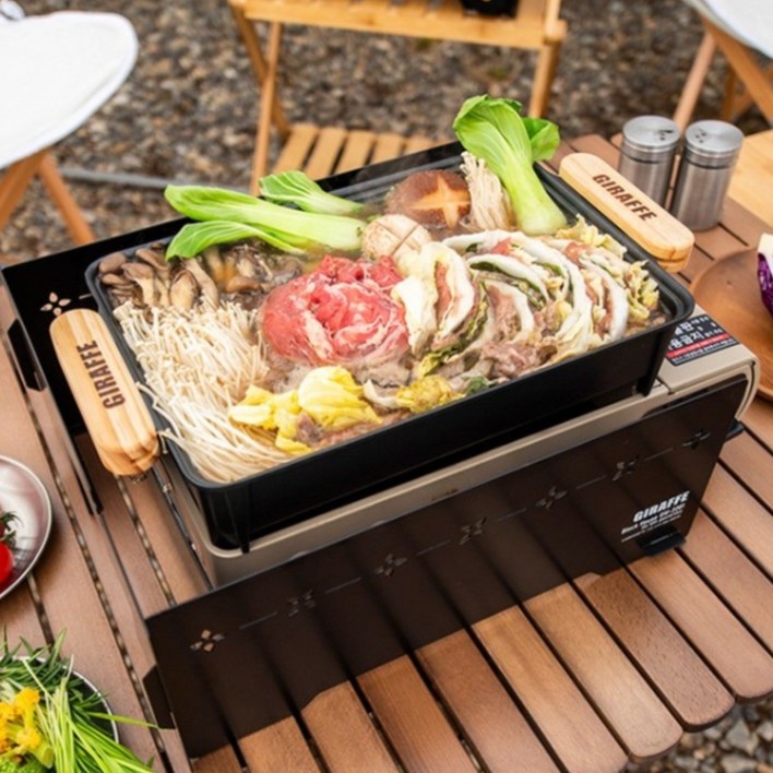 지라프 구이바다 전골팬 불판 M L 그리들 고기불판 코팅 기름마개