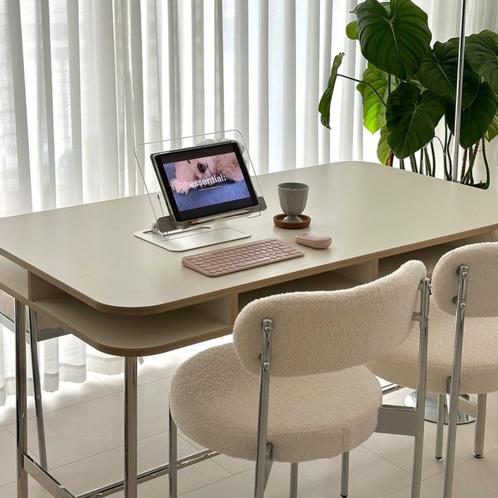 프롬홈 애비뉴 스테인리스 카페 리빙다이닝 서랍형 식탁 테이블 1400, 1400 오픈수납형테이블, 4인용