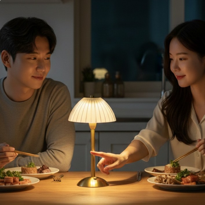 힐앤홈 스탠드 터치식 엔틱 미니 무드등, 단일색상