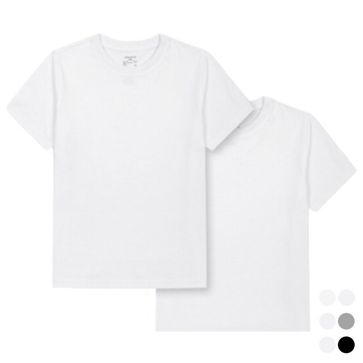 [오늘 출발] 폴햄 키즈 라운드넥 아동공용 기본 반소매 무지티셔츠 2팩