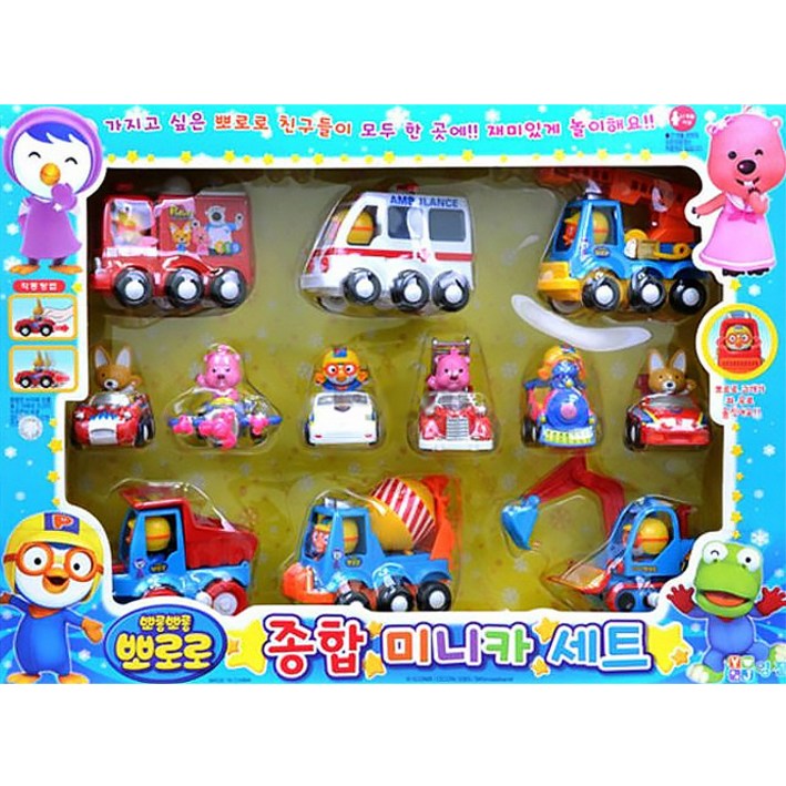 뽀로로 종합 미니카 세트, 혼합색상, 1개