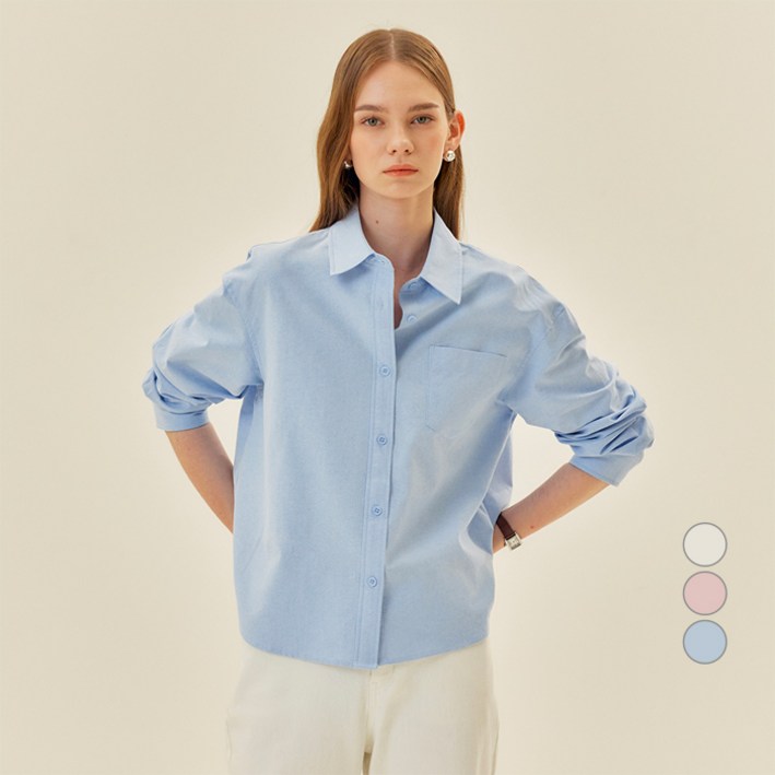 마인드브릿지 여성용 면 오버핏 옥스포드 셔츠 MZWS0203