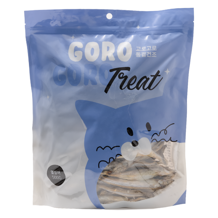 gorogoro 고로고로릿 대용량 동결건조 미니트릿 고양이 간식, 열빙어, 500g, 1개