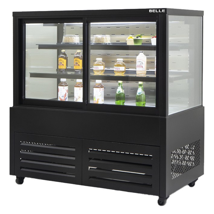 BELLE 프리미엄 쇼케이스 사각 앞문형 블랙 방문설치, JSF-900B