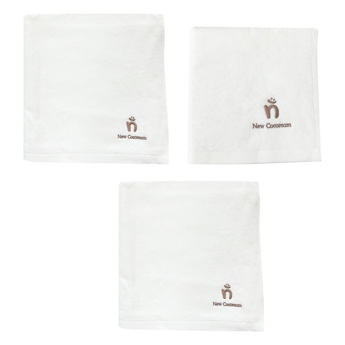 유아용 뉴코코맘 밤부 100 목욕타올 2p + 세면타올 세트, 화이트, 1세트