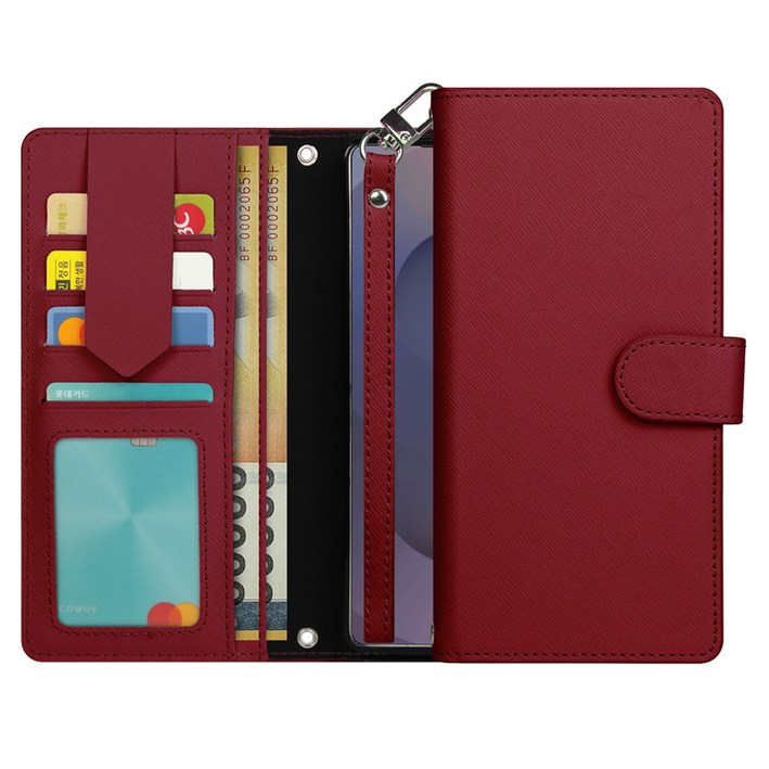 모나프리 소가죽 피노 스트랩 다이어리 휴대폰 케이스