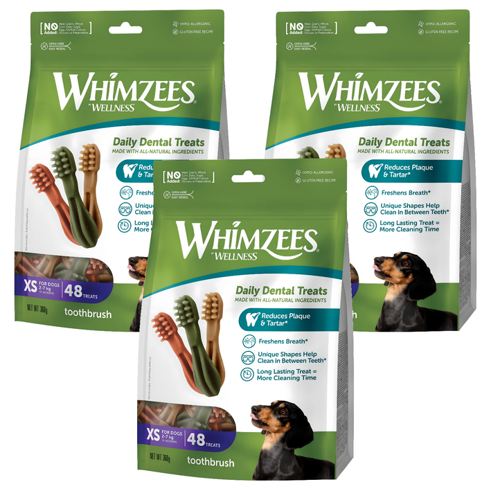 웰니스윔지스 강아지 네추럴 덴탈껌 밸류백 XS, 덴탈껌, 360g, 3개