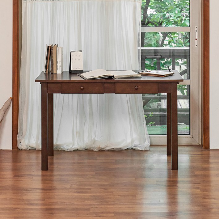 헬로까사 1200 천연 원목 데스크 서랍 책상 테이블 방문설치, 월넛