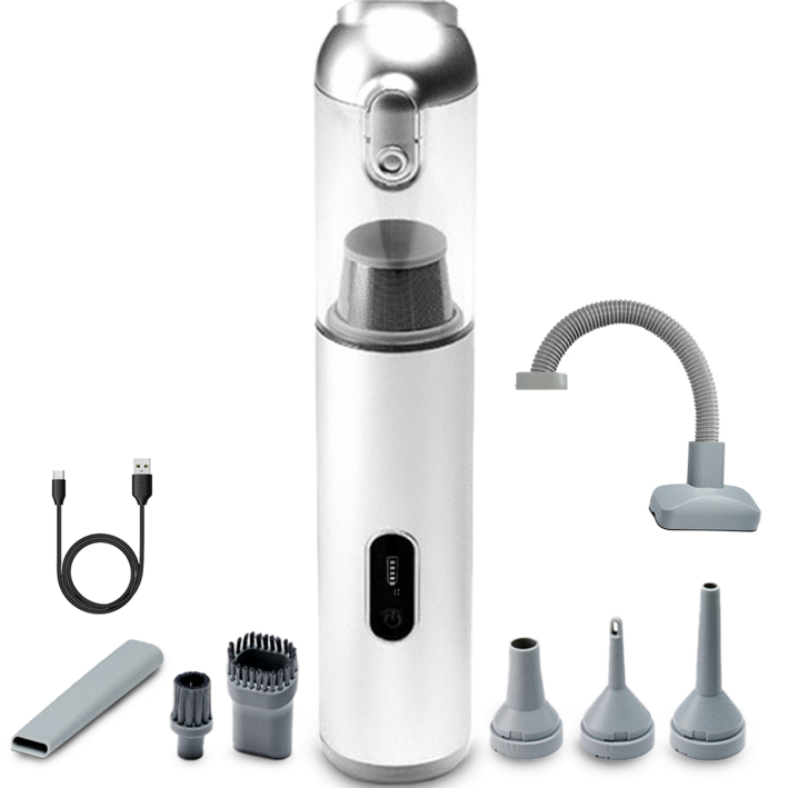 메이튼 차량용 무선 BLDC 진공 핸디형 LED 청소기, MT84060, 실버레이