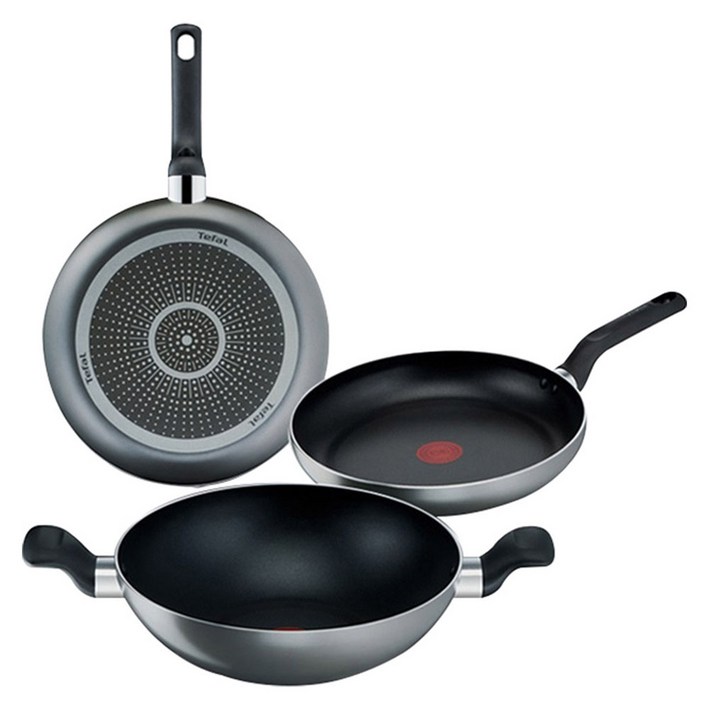 테팔 매트 프라이팬세트 3개, 그레이, 프라이팬 24cm 28cm 볶음팬 28cm