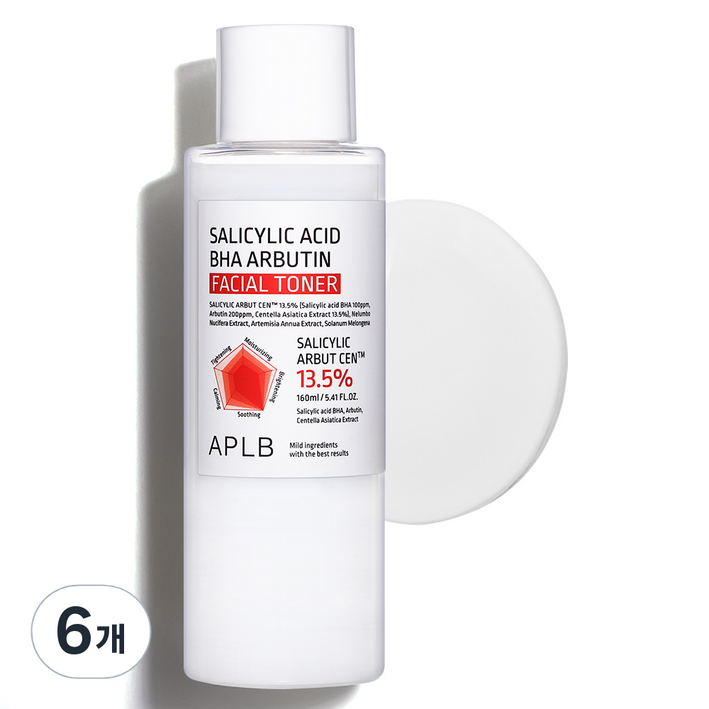 APLB 살리실산 바하 알부틴 페이셜 토너, 6개, 160ml