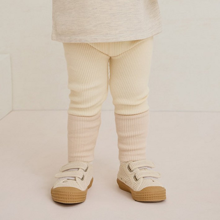 밀크마일 아동용 마카롱 블럭 골지 레깅스