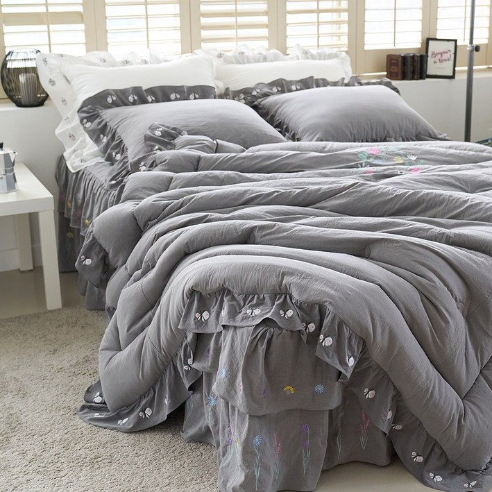 류금숙 여자의정원 광목워싱 프릴 차렵침구 숏롱 풀세트