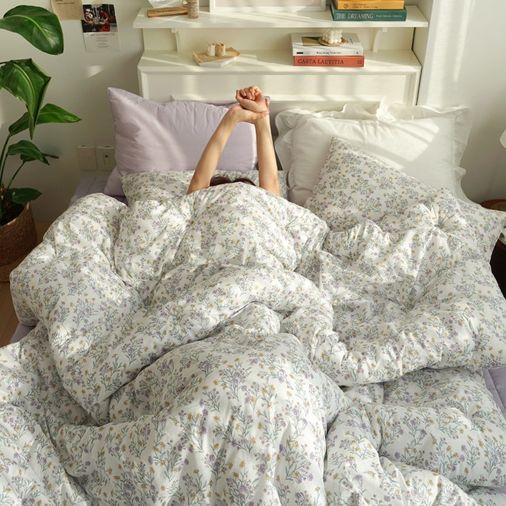 에이트룸 비올라 플라워 순면 모달 사계절 차렵이불  패드  베개커버 2p 세트