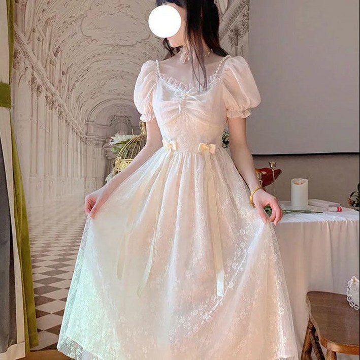 넉넉한
 무난한
 패션
 플러스 사이즈 퍼프 드레스
 스타일리시한
 일상룩