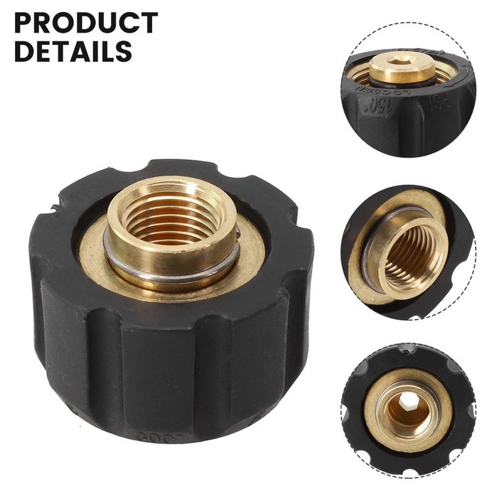 Karcher M22 HD HDS 빠른 연결용 조절 가능한 압력 와셔 어댑터 프리미엄 황동 및 플라스틱 소재 블랙 + 골