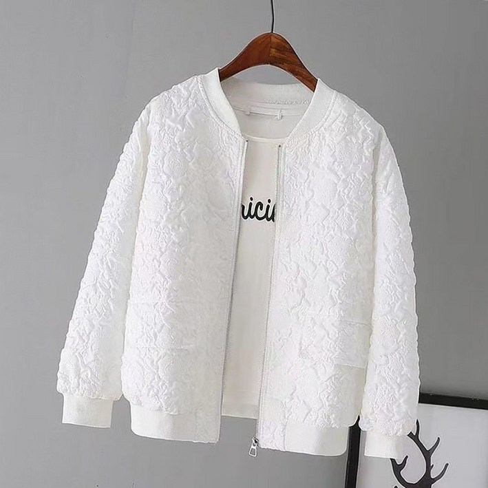 MOSAIRATION 여성 입체패턴 가볍고 편안한 데일리 캐주얼 짧은 기장 점퍼 스타일 자켓 B05112011