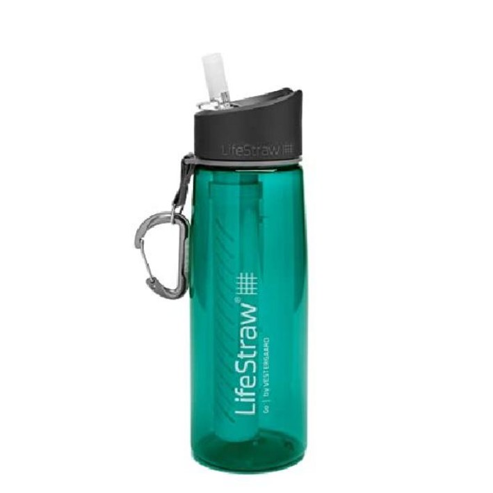 LifeStraw Go 워터 필터 보틀  하이킹 배낭여행 여행용 2단계 통합 빨대 그레이 모델 LSGOV2CR44