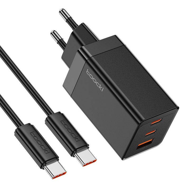 Toocki 67W PPS PD.3.0 c타입 3포트 멀티 초고속 충전기 어댑터 CtoC타입 100w 초고속 충전케이블