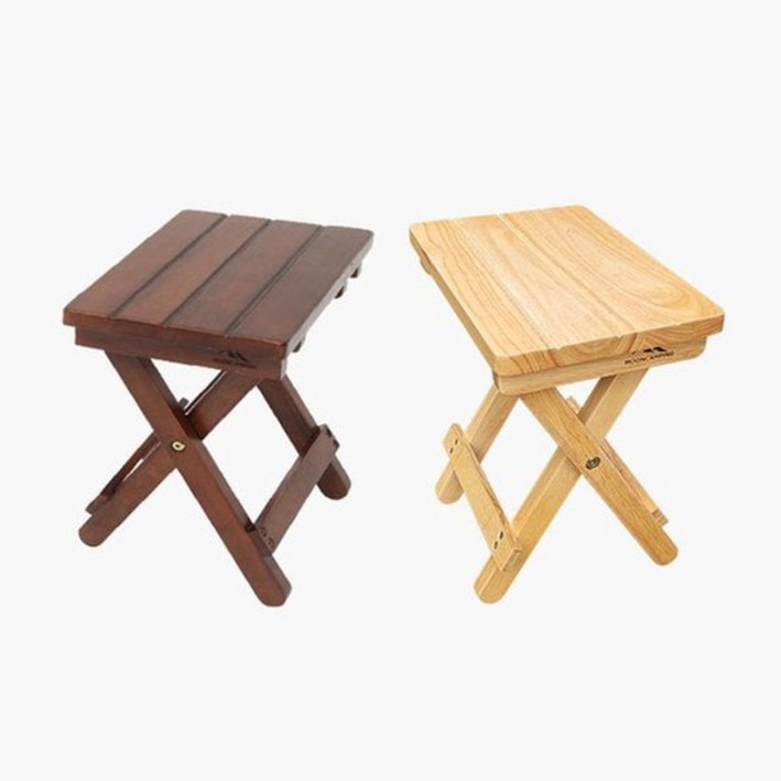문캠핑 고무나무 원목 접이식 스툴 의자 2color, 월넛, 1개