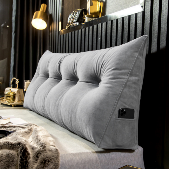 솜빵빵 삼각 등받이 쿠션 등쿠션 소파 침대 틈새쿠션 헤드쿠션 북유럽쿠션 허리쿠션 대형쿠션 긴쿠션, 그레이