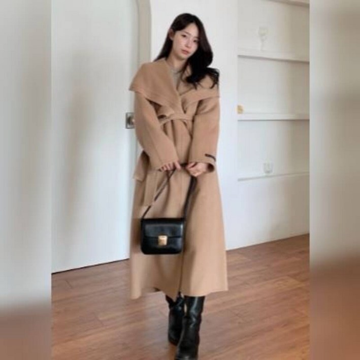 정품 잇미샤 코트 여성코트 윙카라 캐시미어 블렌디드 핸드메이드 ITPCHHC720 출근룩