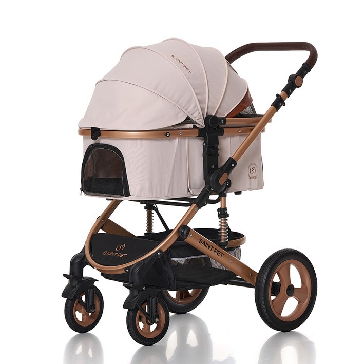 세인트펫 강아지유모차 중,소형견 30.5cm 대형바퀴 에버메이트 프라임, 1. 아이보리