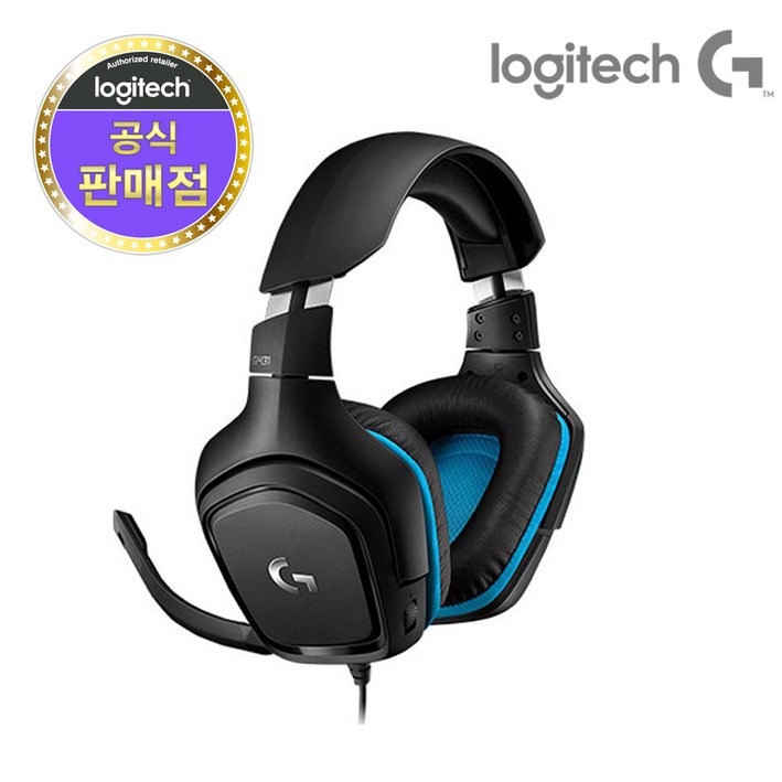 로지텍코리아 G431 7.1 서라운드 게이밍 헤드셋, G431, 블랙