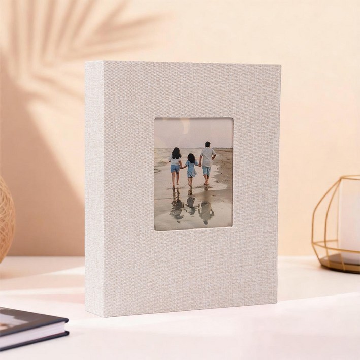 바나르코 결혼 생일 여행 기념 사진 앨범 포토북 미니앨범 160포켓, 20매, 베이지