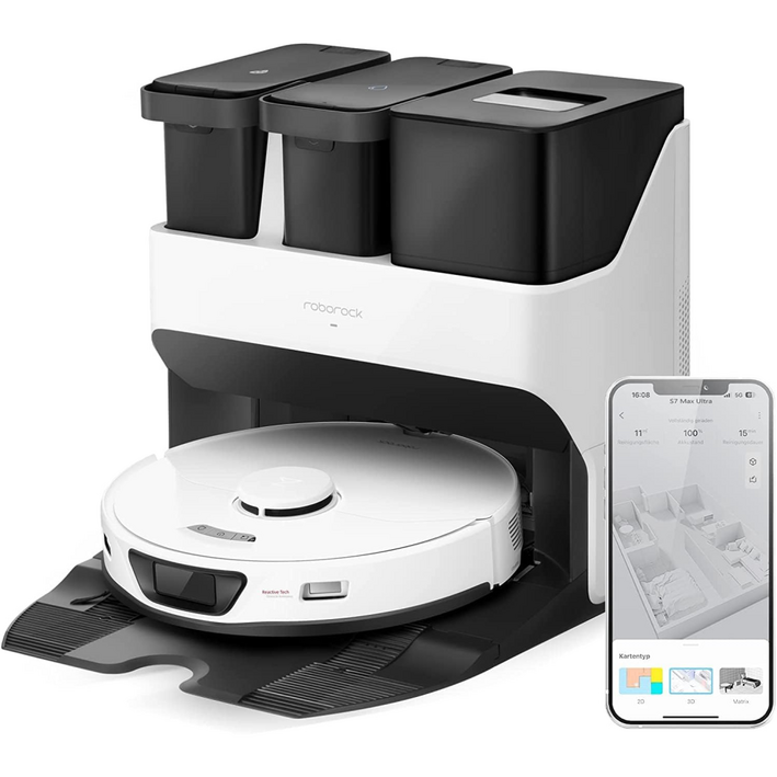 로보락 S7 Max Ultra Q100TSC 로봇 진공 청소기 검은색 흰색, 화이트