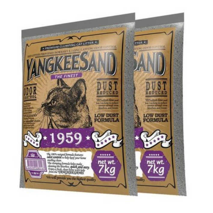 양키샌드 1959 피톤치드 고양이모래 7kg x 2개 탈취력강화 먼지없는 벤토나이트 배변모래