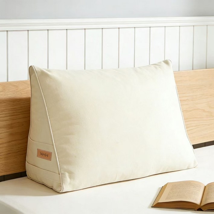 WHH 편안하고 부드러운 캔버스 삼각 등받이 쿠션 손잡이 포함